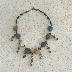 Y2K Artisan Boho Necklace | Mixed Lava Stone